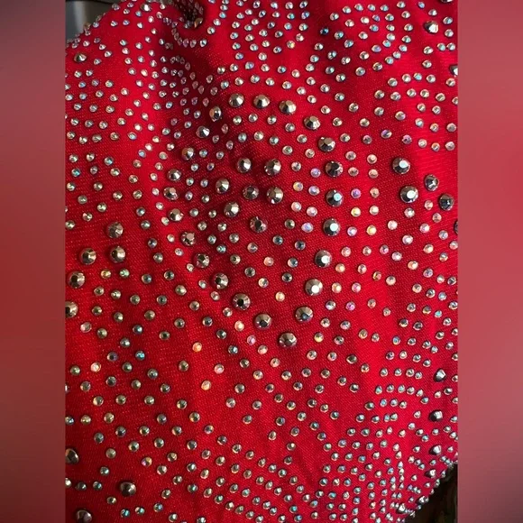 Red See-through Studded Bodysuit - Picture 16 of 16